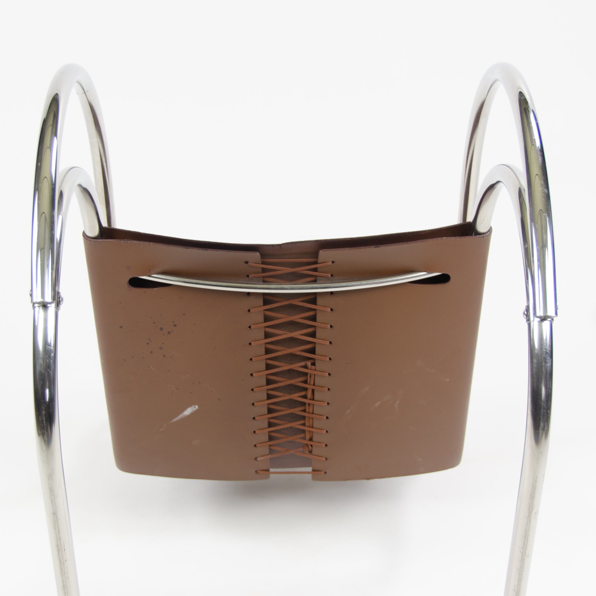 SOLD 1970's Knoll International Mies Van Der Rohe MR20 Armchairs Brown Leather
