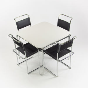 SOLD 1970s Marcel Breuer B10 White Laminate Tubular Steel 4 Seat Dining Table Bauhaus