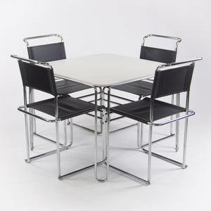 SOLD 1970s Marcel Breuer B10 White Laminate Tubular Steel 4 Seat Dining Table Bauhaus