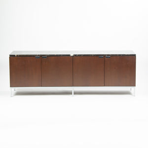 SOLD 1970s Florence Knoll Wood and Marble Credenza Cabinet Sideboard