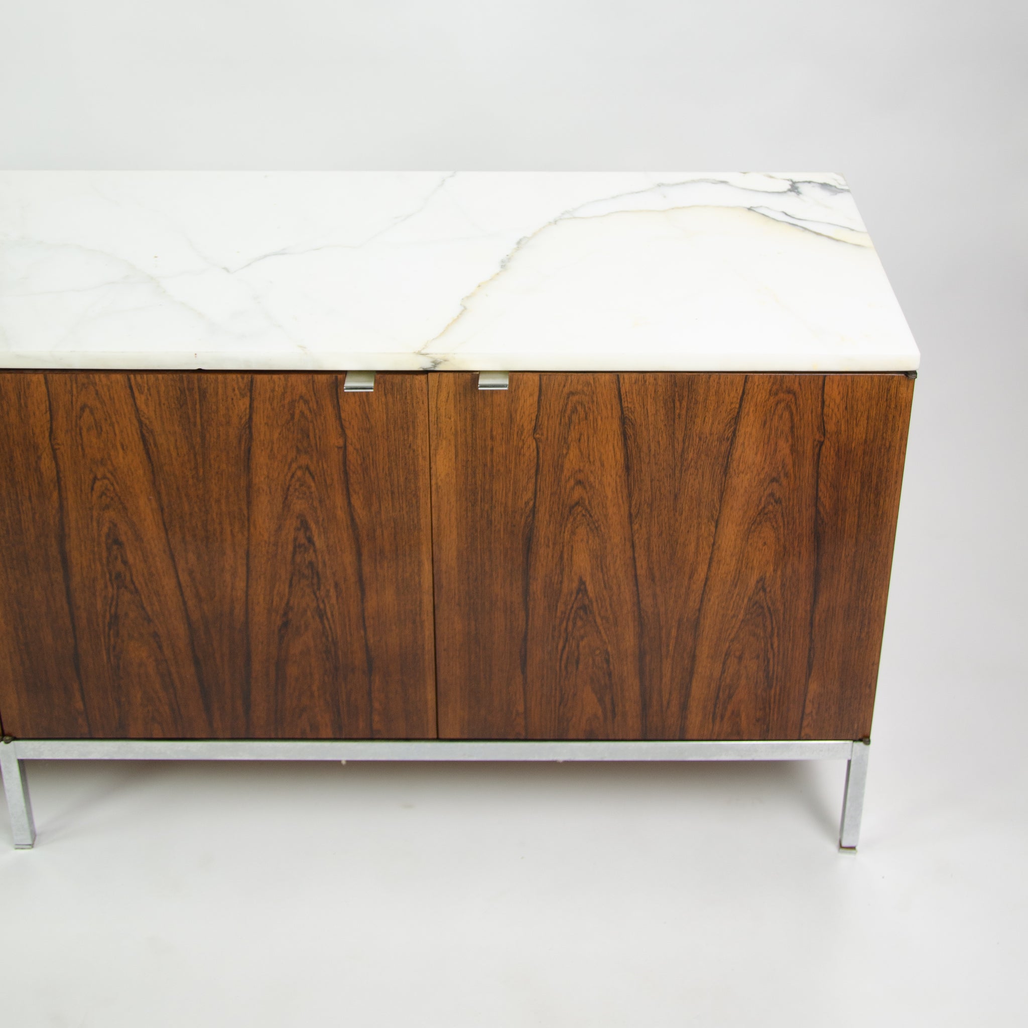 SOLD 1960's Vintage Florence Knoll Rosewood and Marble Credenza Cabinet Sideboard