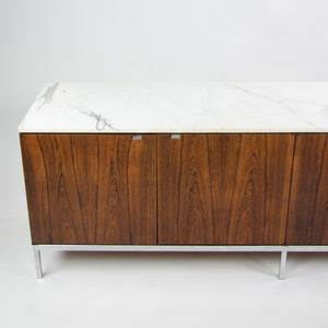 SOLD 1960's Vintage Florence Knoll Rosewood and Marble Credenza Cabinet Sideboard