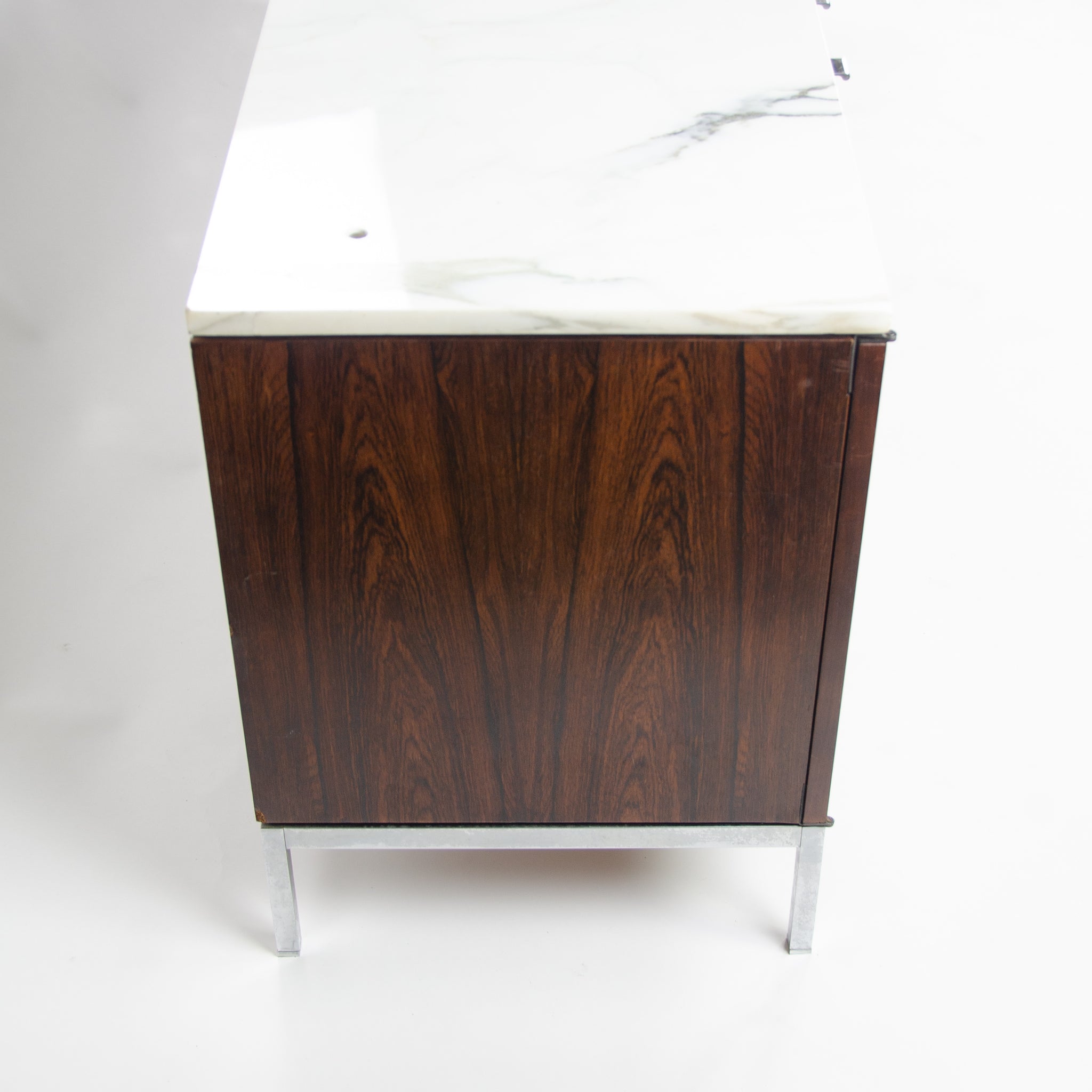 SOLD 1960's Vintage Florence Knoll Rosewood and Marble Credenza Cabinet Sideboard