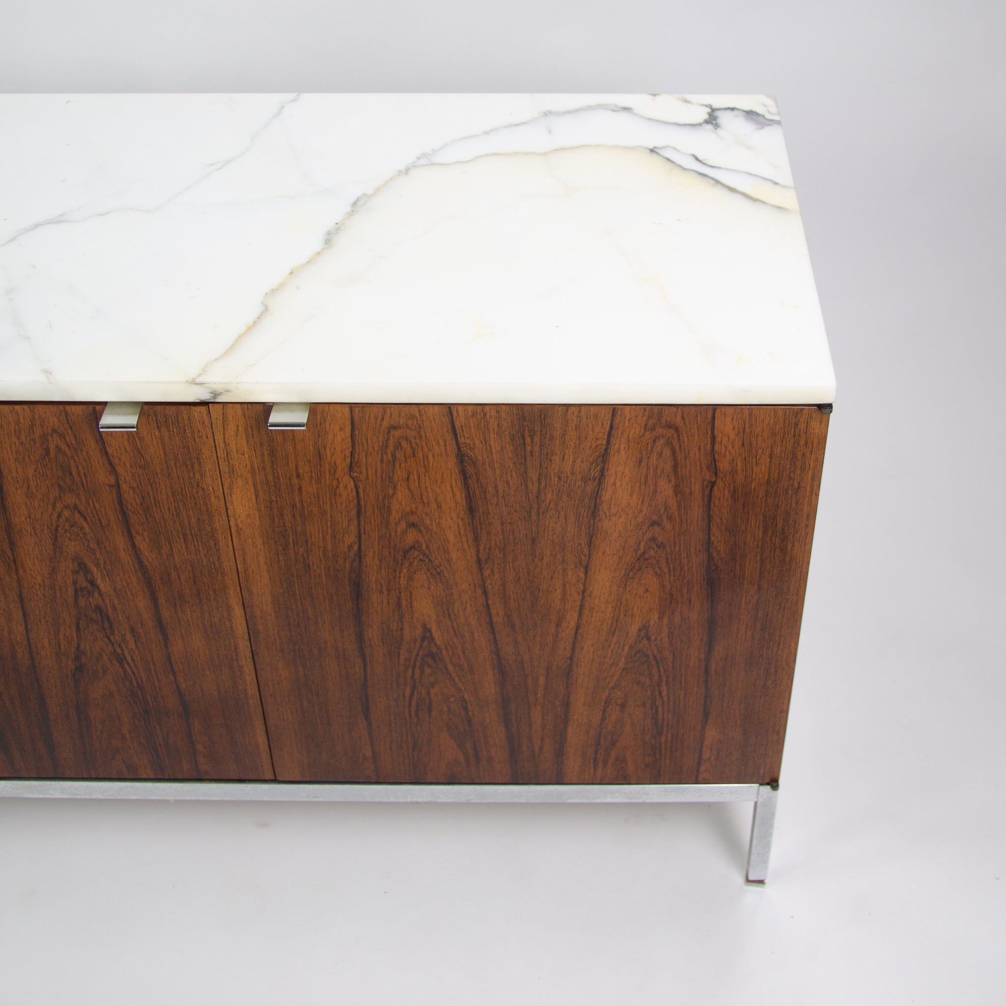 SOLD 1960's Vintage Florence Knoll Rosewood and Marble Credenza Cabinet Sideboard