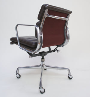 SOLD Eames Herman Miller Soft Pad Aluminum Group Chair Brown Leather Set Of 7