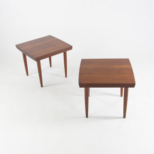 SOLD 1959 Vintage George Nakashima Studio Teak End Side Tables Stools with Provenance