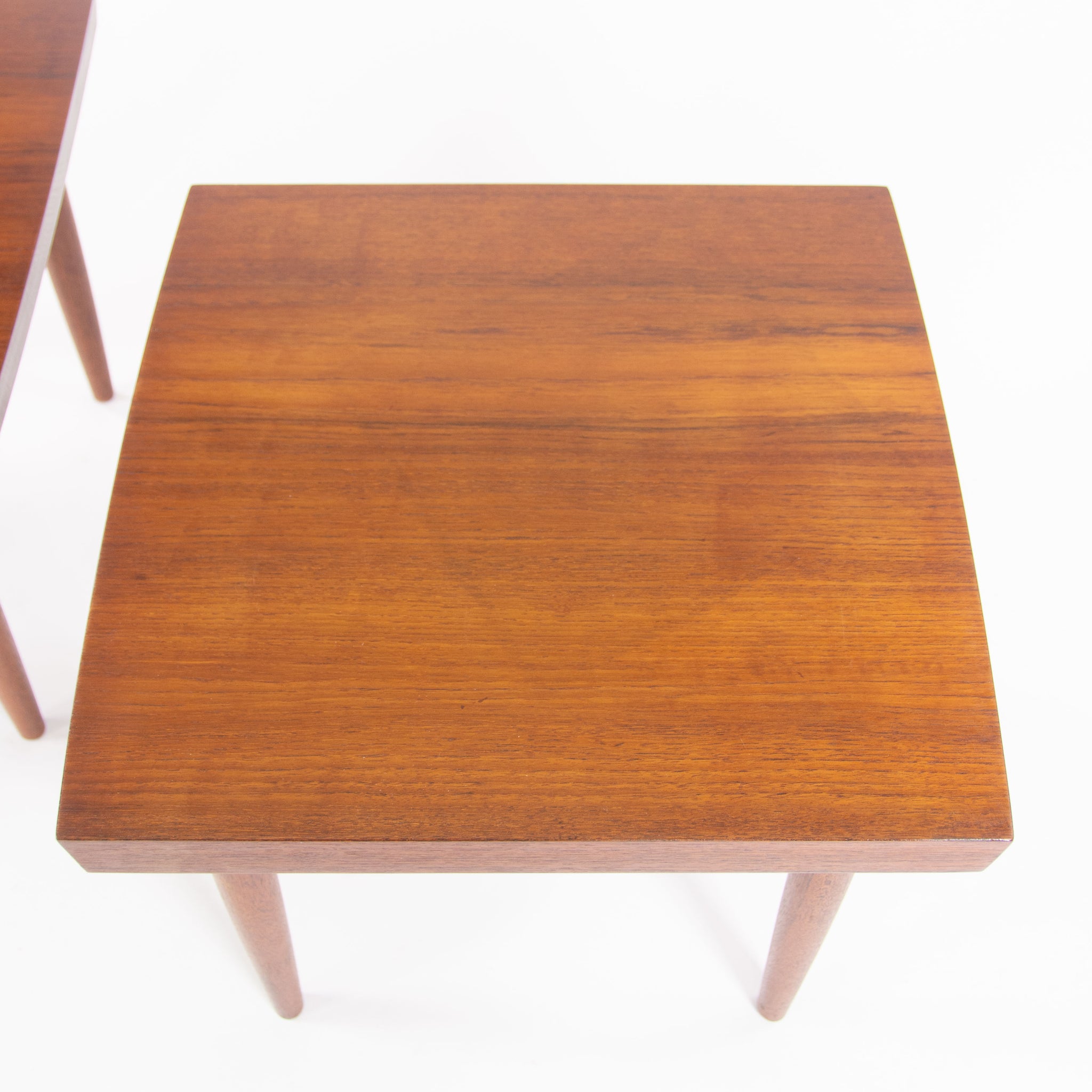 SOLD 1959 Vintage George Nakashima Studio Teak End Side Tables Stools with Provenance