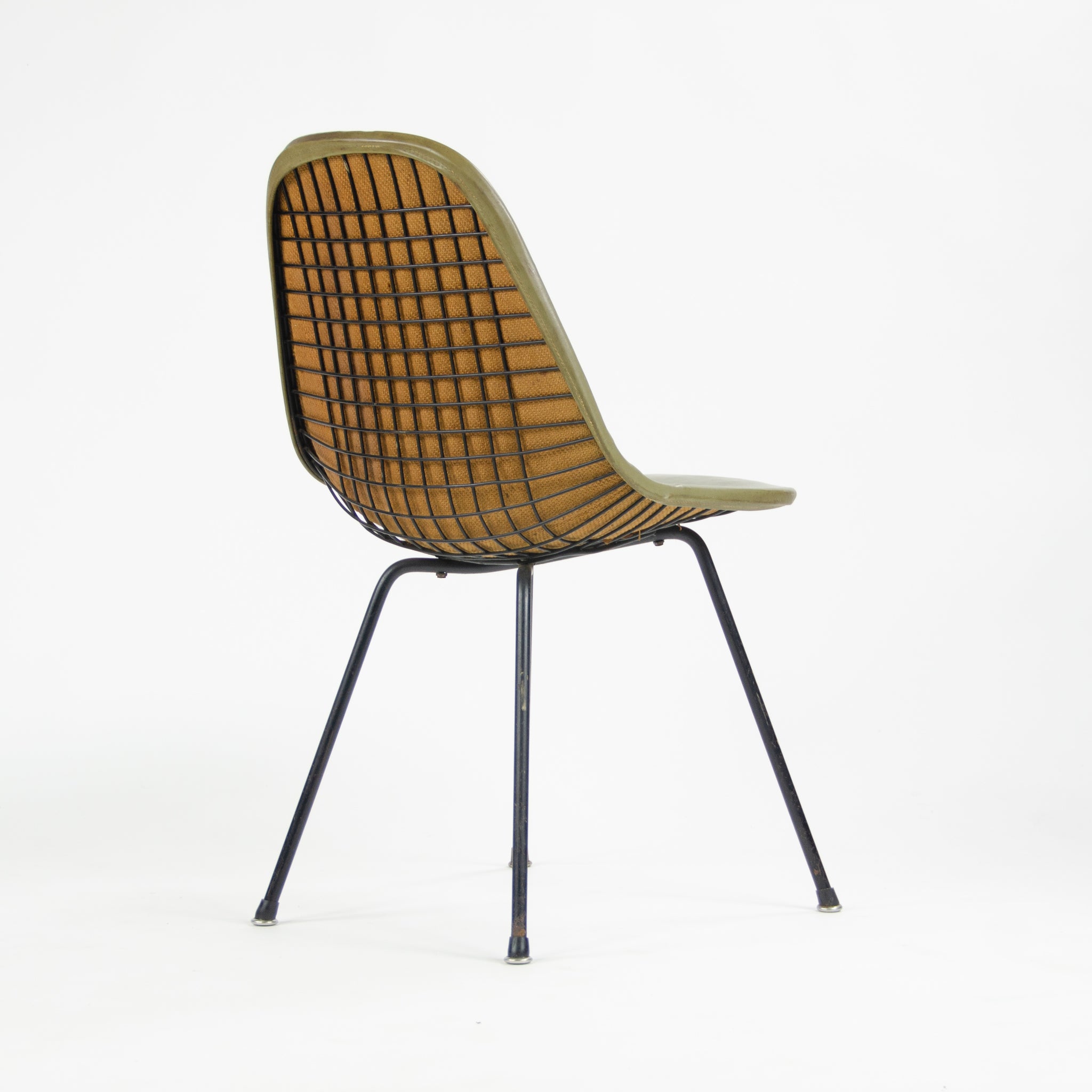 SOLD 1954 Herman Miller Eames Wire Shell Chair Green X Base DKX-1 All Original Venice Label