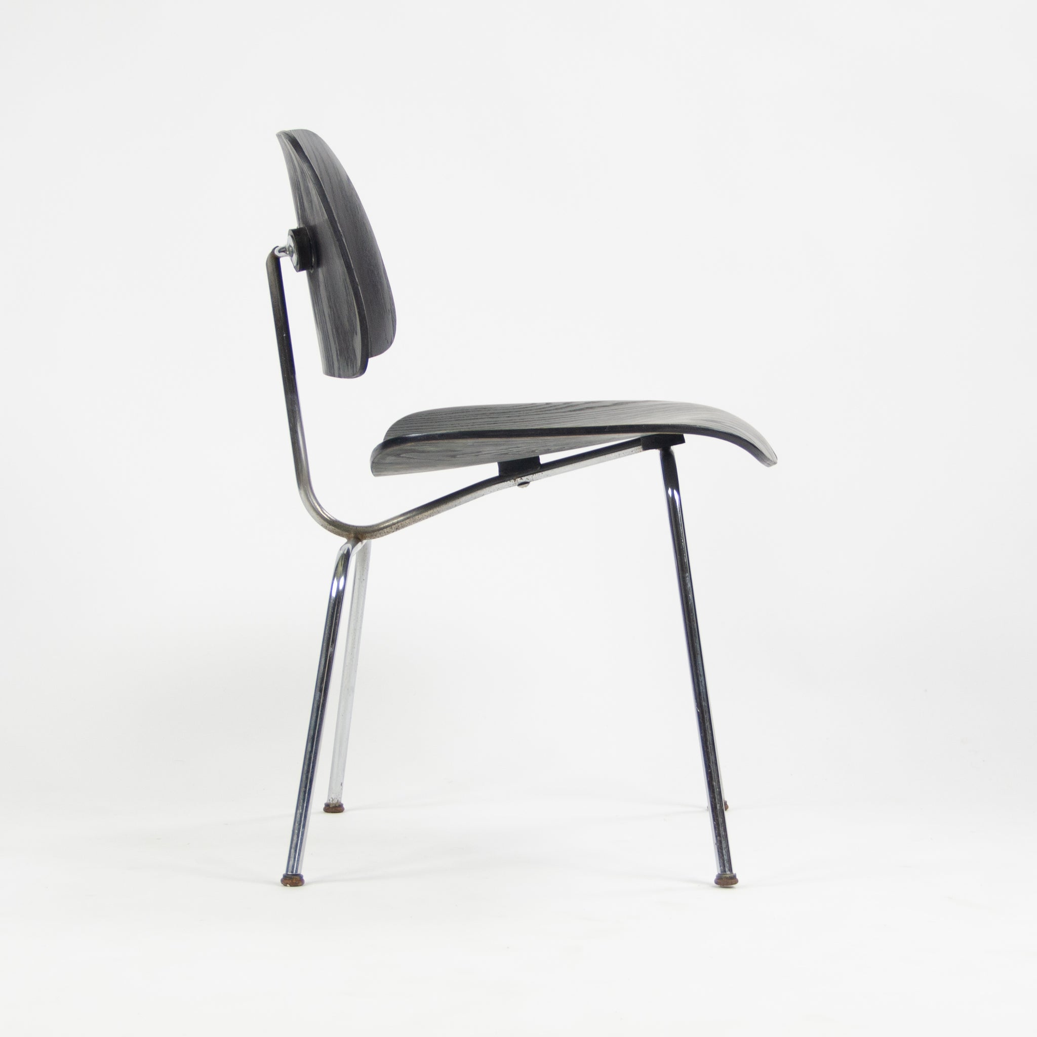 SOLD Eames Evans Herman Miller 1947 DCM Dining Chair Black Aniline Dye