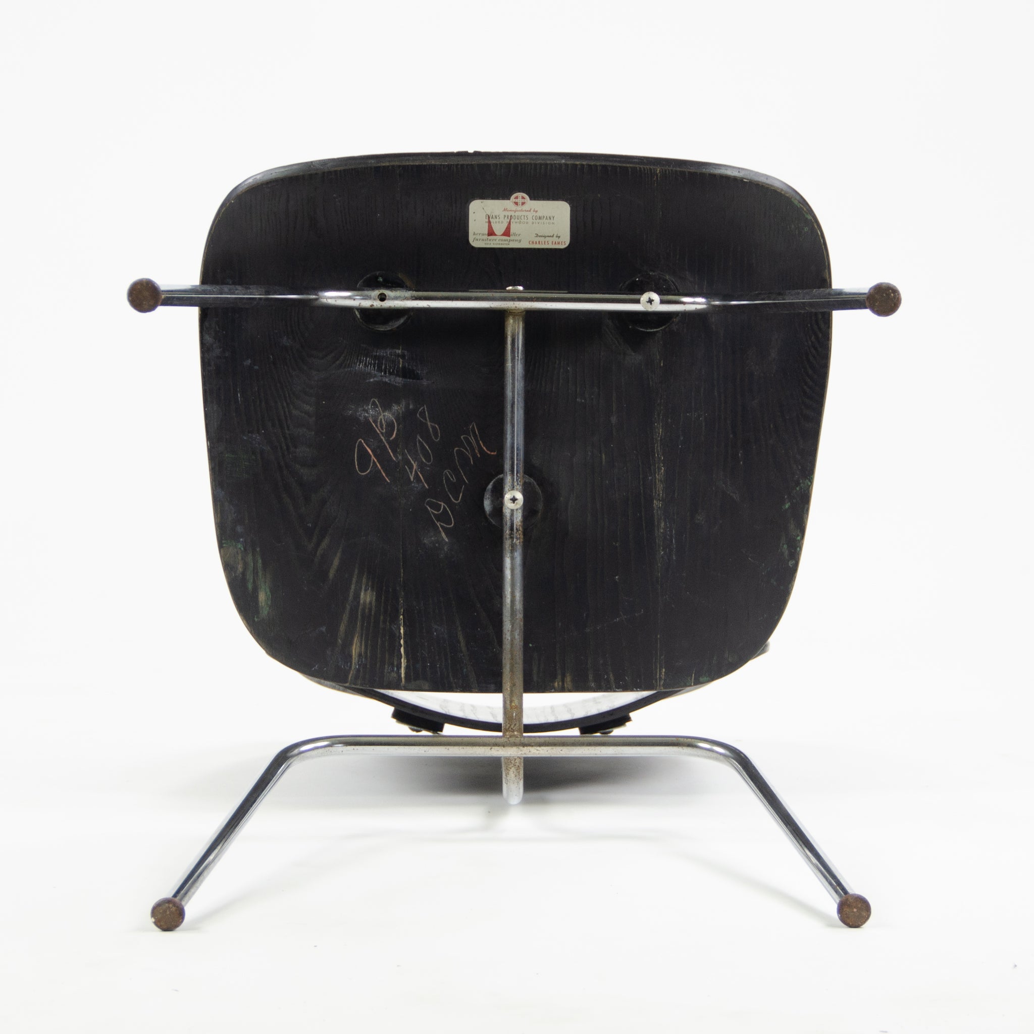 SOLD Eames Evans Herman Miller 1947 DCM Dining Chair Black Aniline Dye