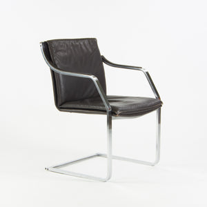Rudolf B. Glatzel Vintage Walter Knoll Art Collection Leather & Stainless Chair