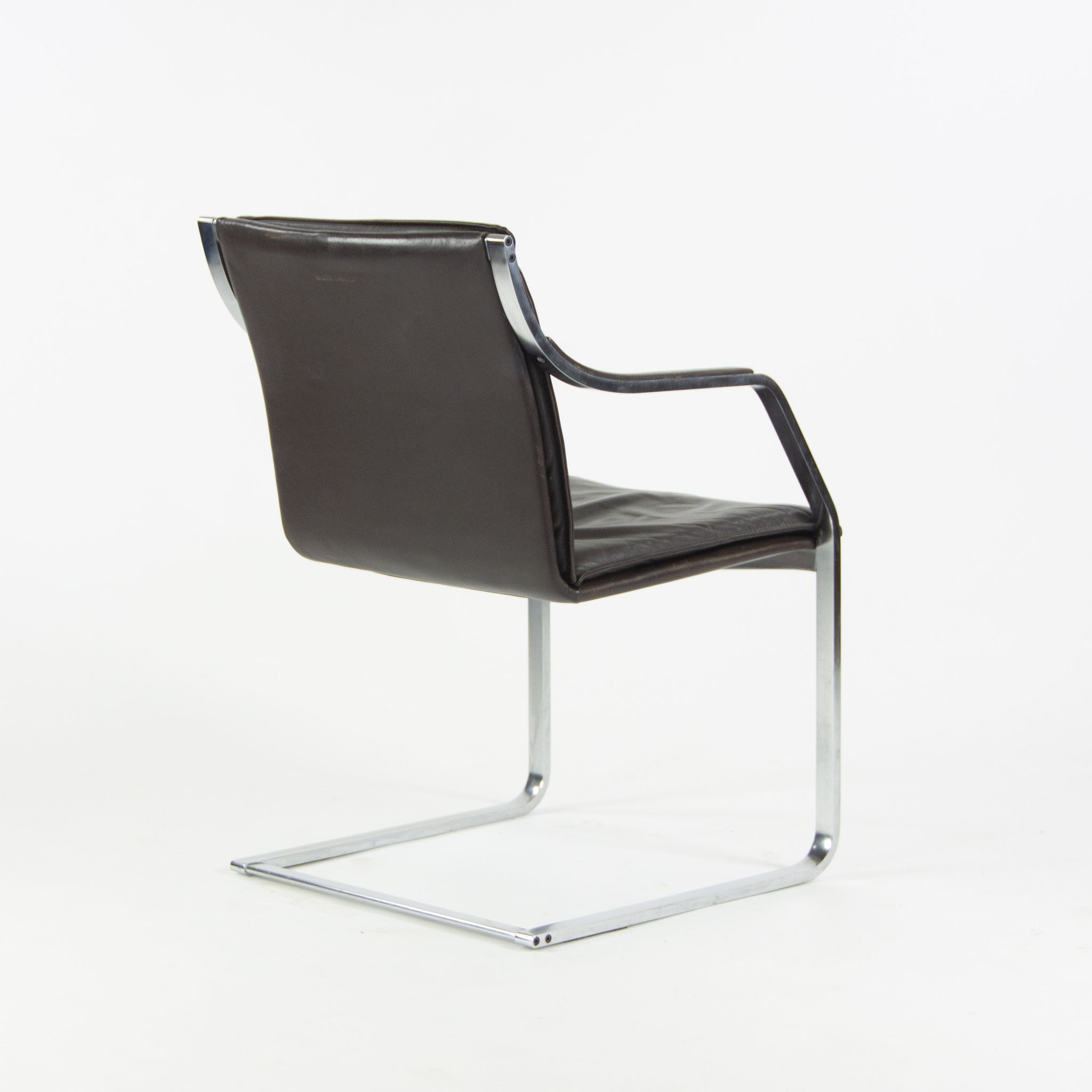 Rudolf B. Glatzel Vintage Walter Knoll Art Collection Leather & Stainless Chair