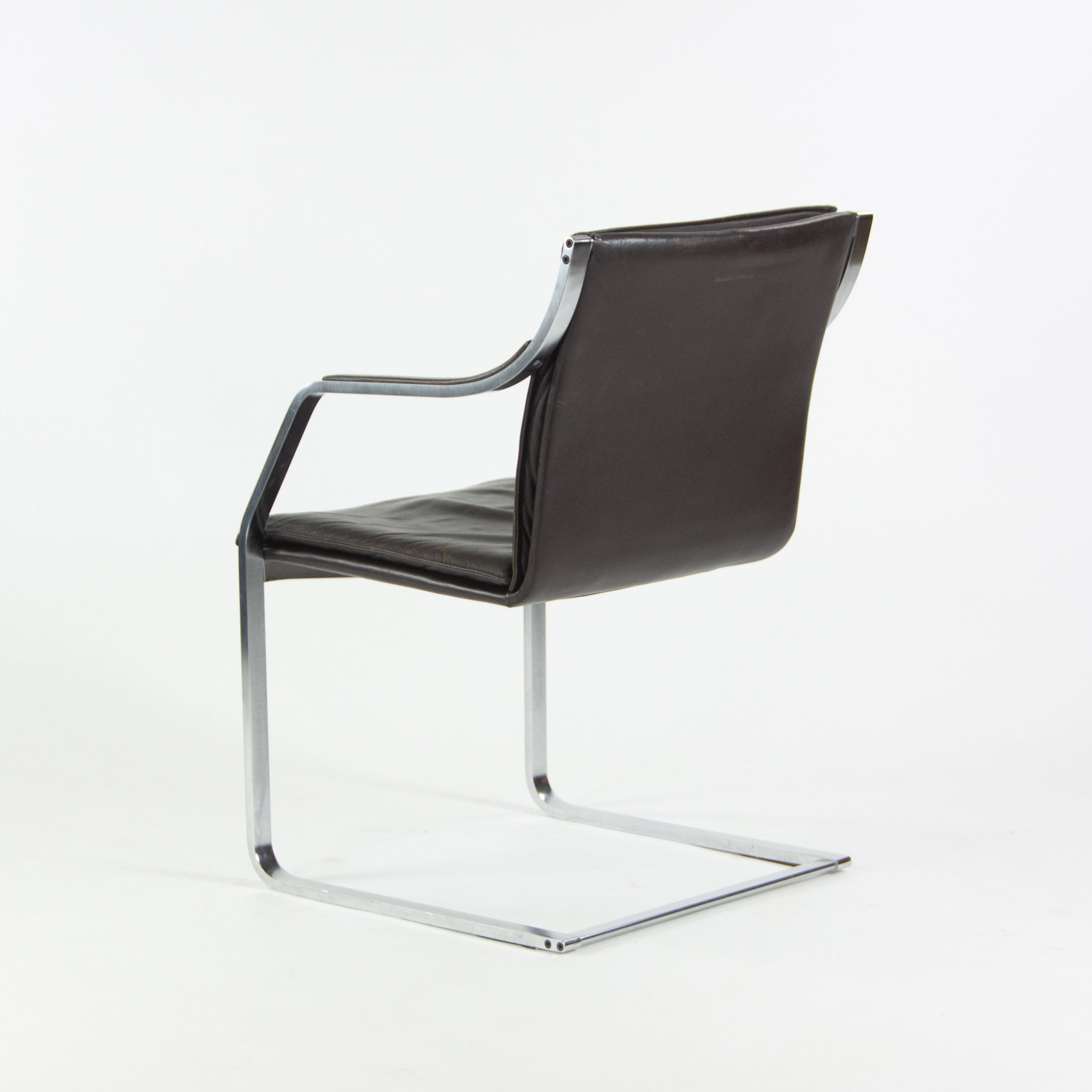 Rudolf B. Glatzel Vintage Walter Knoll Art Collection Leather & Stainless Chair