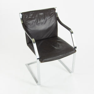 Rudolf B. Glatzel Vintage Walter Knoll Art Collection Leather & Stainless Chair