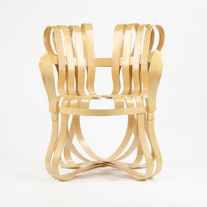 SOLD 2001 Frank Gehry for Knoll Cross Check Arm Chairs Maple Pair