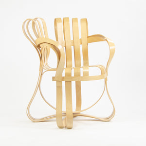 SOLD 2001 Frank Gehry for Knoll Cross Check Arm Chairs Maple Pair