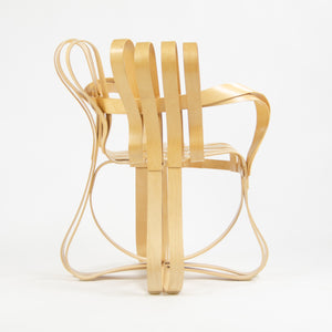 SOLD 2001 Frank Gehry for Knoll Cross Check Arm Chairs Maple Pair