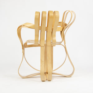 SOLD 2001 Frank Gehry for Knoll Cross Check Arm Chairs Maple Pair