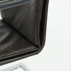 Rudolf B. Glatzel Vintage Walter Knoll Art Collection Leather & Stainless Chair