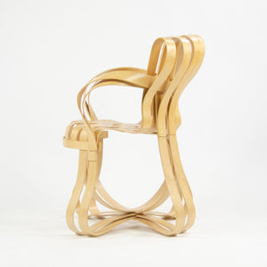 SOLD 2001 Frank Gehry for Knoll Cross Check Arm Chairs Maple Pair