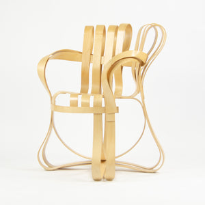 SOLD 2001 Frank Gehry for Knoll Cross Check Arm Chairs Maple Pair