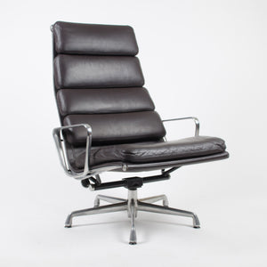 SOLD Herman Miller Eames High Soft Pad Aluminum Group Lounge Chair Brown Leather