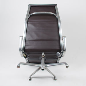 SOLD Herman Miller Eames High Soft Pad Aluminum Group Lounge Chair Brown Leather