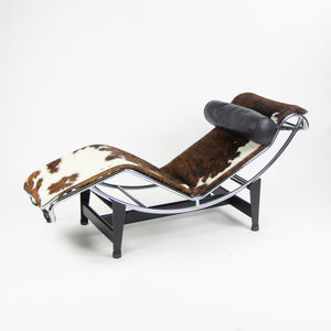 SOLD Le Corbusier Cassina LC4 Chaise Lounge Chair Cow Pony Hide Leather