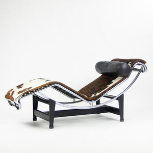 SOLD Le Corbusier Cassina LC4 Chaise Lounge Chair Cow Pony Hide Leather