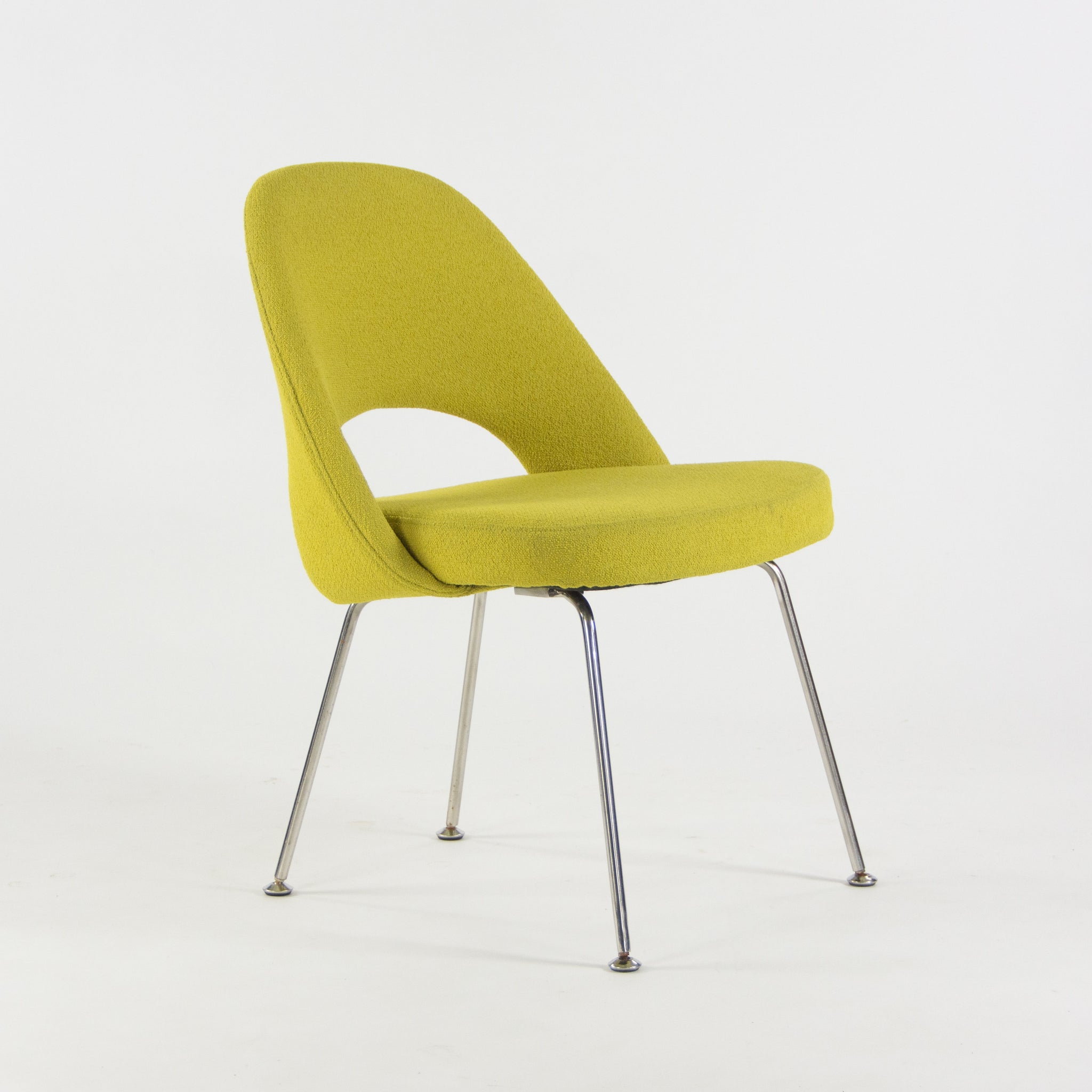 SOLD Knoll Eero Saarinen Executive Armless Side Chairs Green Boucle Pair Vintage