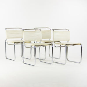 SOLD 1970s Nicos Zographos Designs No 66 Tubular Chrome Dining Chairs Set of 4