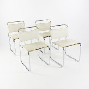 SOLD 1970s Nicos Zographos Designs No 66 Tubular Chrome Dining Chairs Set of 4