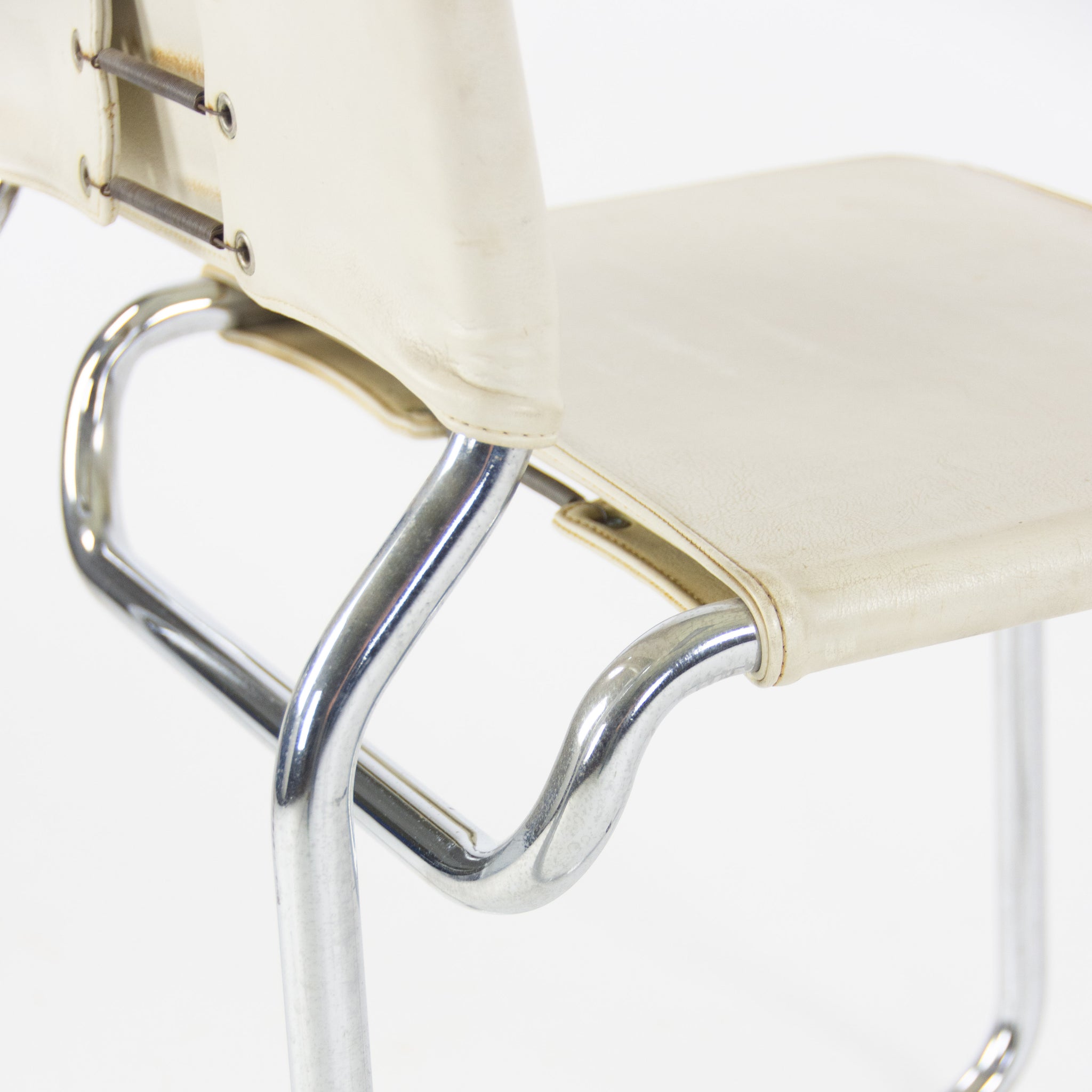 SOLD 1970s Nicos Zographos Designs No 66 Tubular Chrome Dining Chairs Set of 4