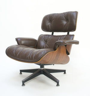 SOLD 1970's Herman Miller Eames Lounge Chair & Ottoman Rosewood 670 671 Brown