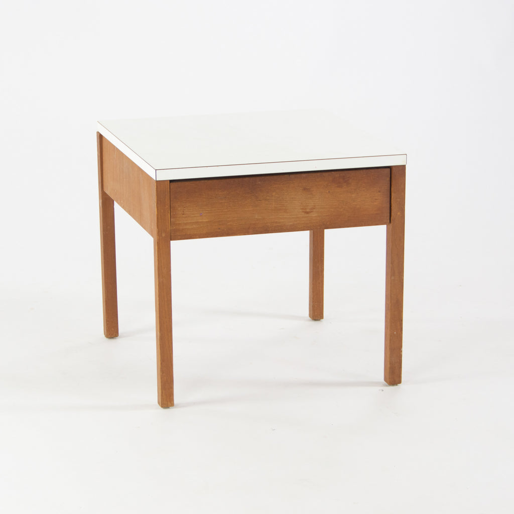 1950s Original Vintage Florence Knoll Bedside End Side Table Walnut and Laminate