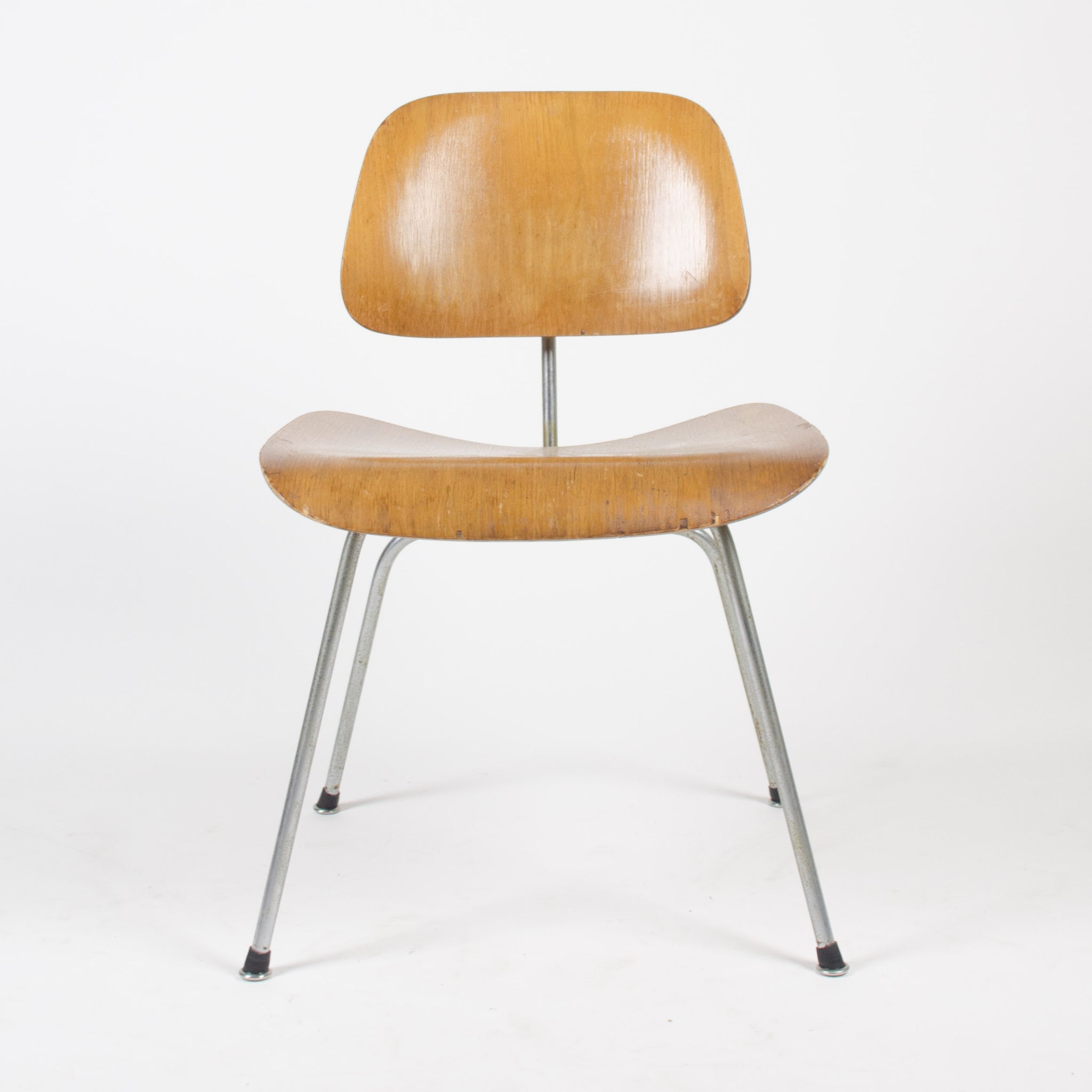 SOLD Herman Miller Eames 1954 DCM Dining Chair Calico Ash Boot Glides