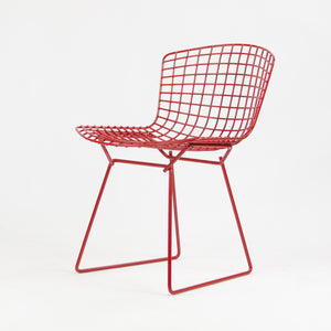 SOLD Knoll Studio International Harry Bertoia Wire Side Chair Red Frame NOS