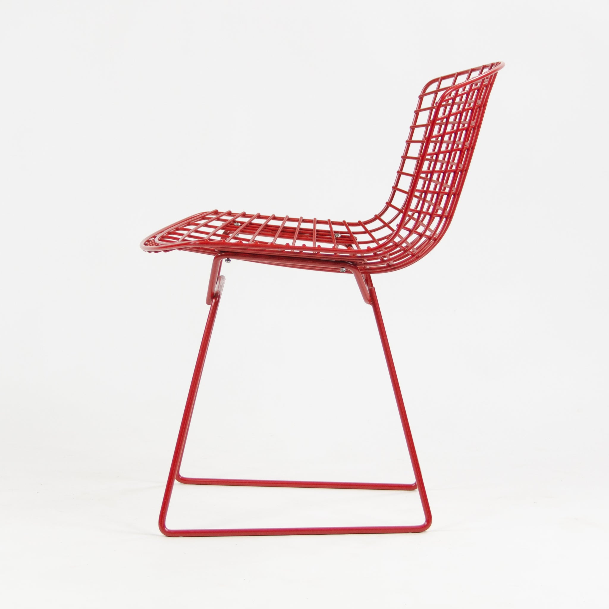 SOLD Knoll Studio International Harry Bertoia Wire Side Chair Red Frame NOS