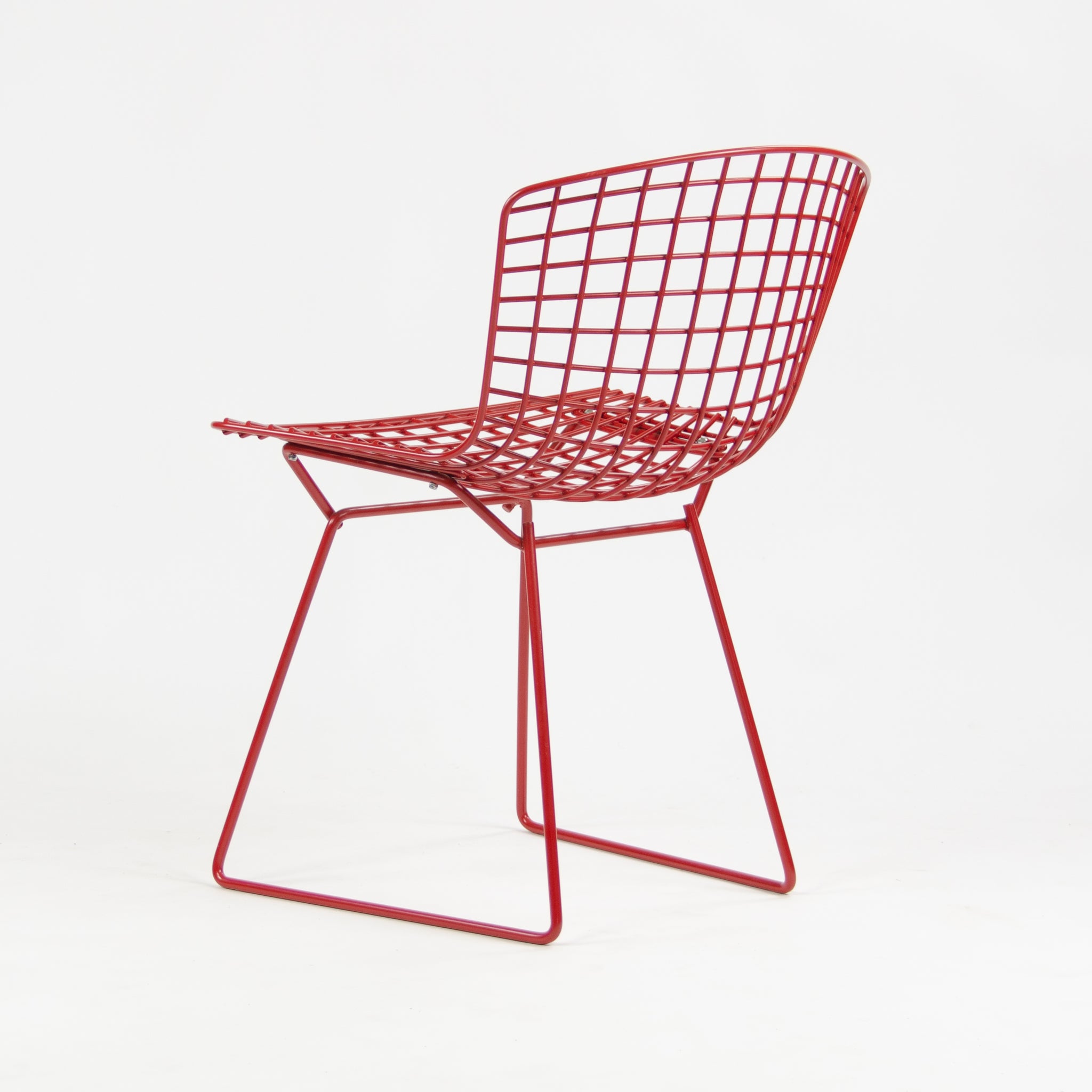 SOLD Knoll Studio International Harry Bertoia Wire Side Chair Red Frame NOS