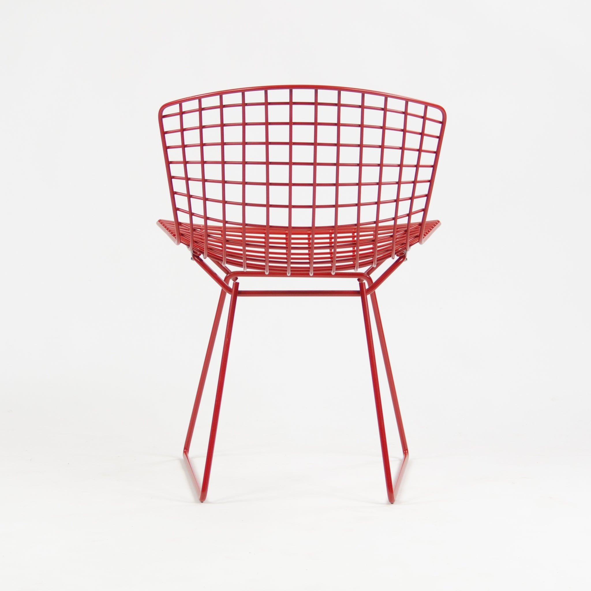 SOLD Knoll Studio International Harry Bertoia Wire Side Chair Red Frame NOS