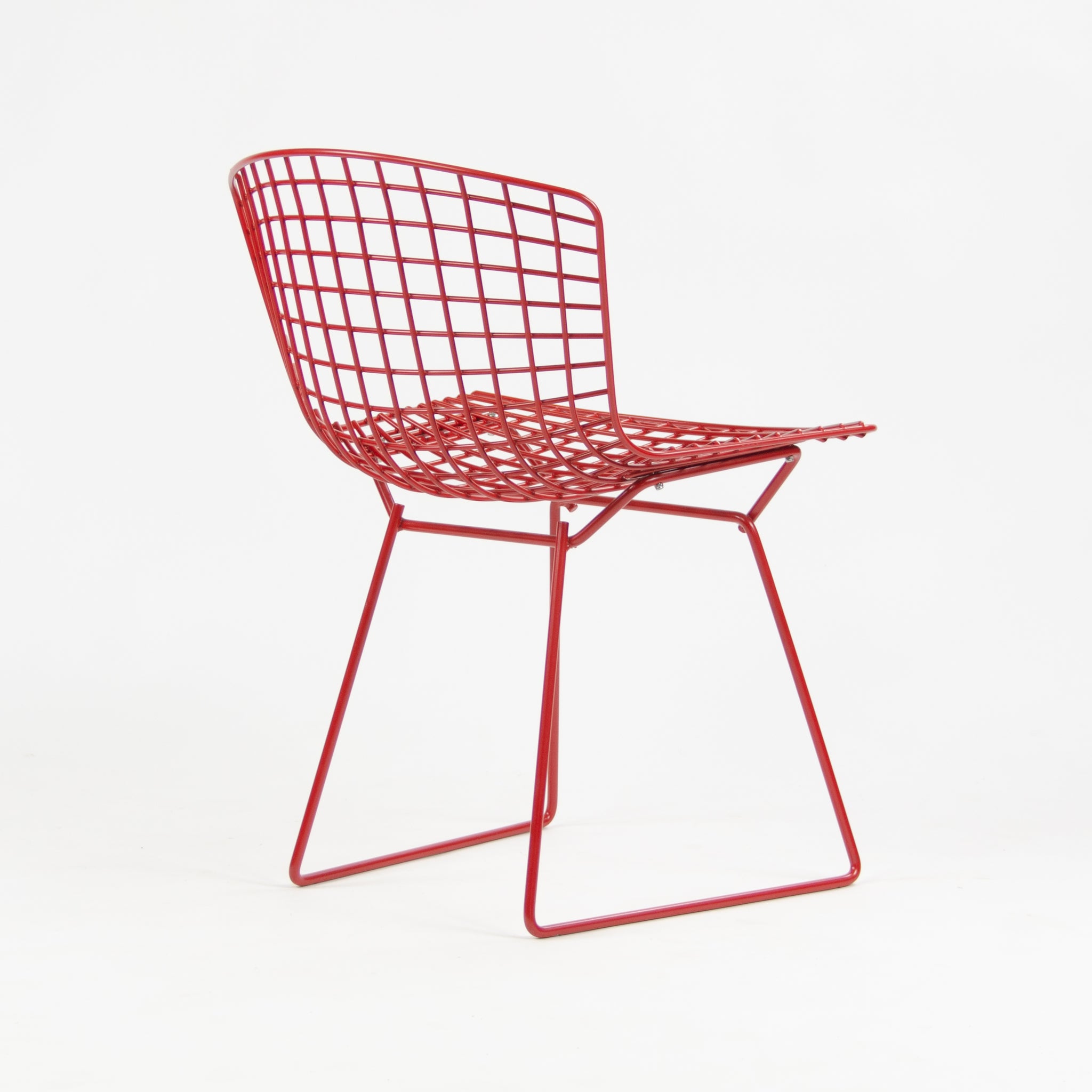 SOLD Knoll Studio International Harry Bertoia Wire Side Chair Red Frame NOS