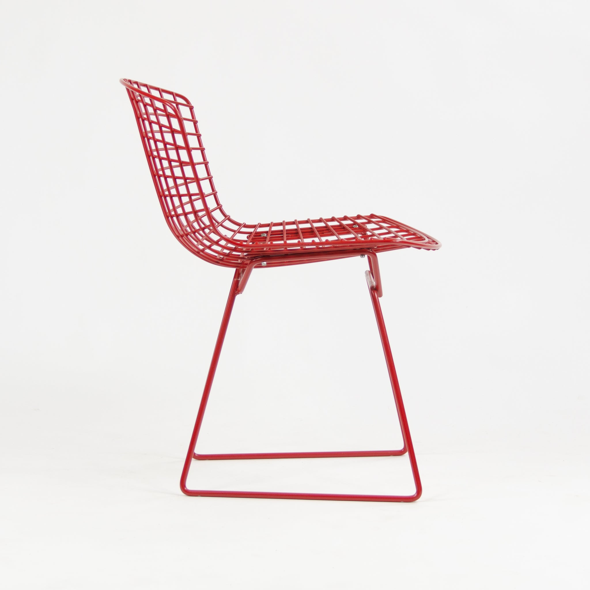 SOLD Knoll Studio International Harry Bertoia Wire Side Chair Red Frame NOS