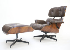 SOLD 1970's Herman Miller Eames Lounge Chair & Ottoman Rosewood 670 671 Brown