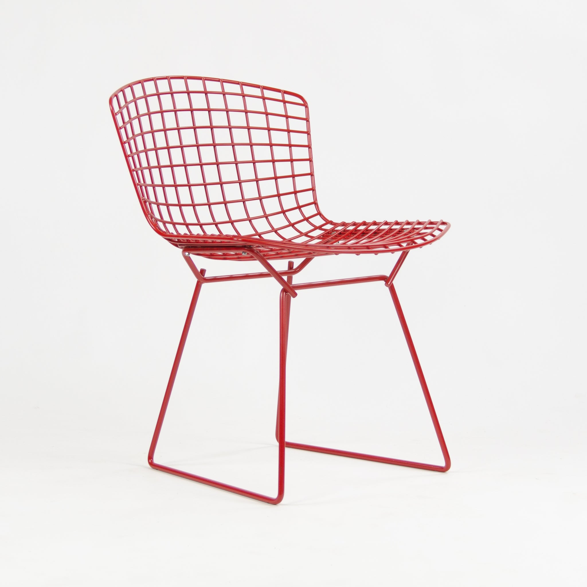 SOLD Knoll Studio International Harry Bertoia Wire Side Chair Red Frame NOS