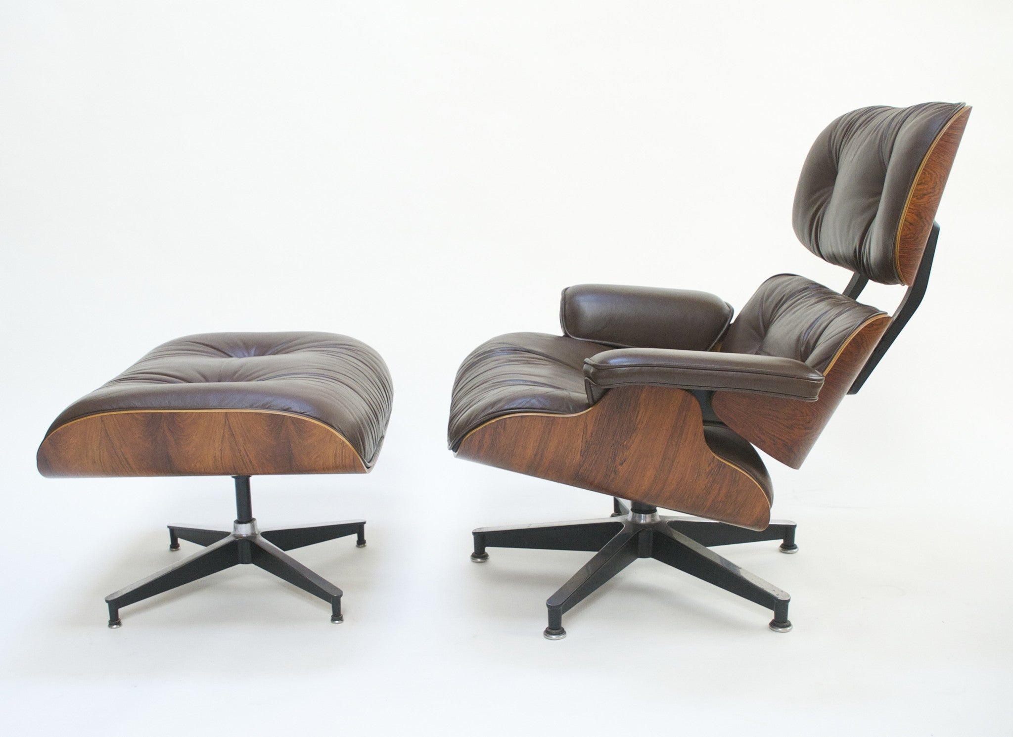 SOLD 1970's Herman Miller Eames Lounge Chair & Ottoman Rosewood 670 671 Brown