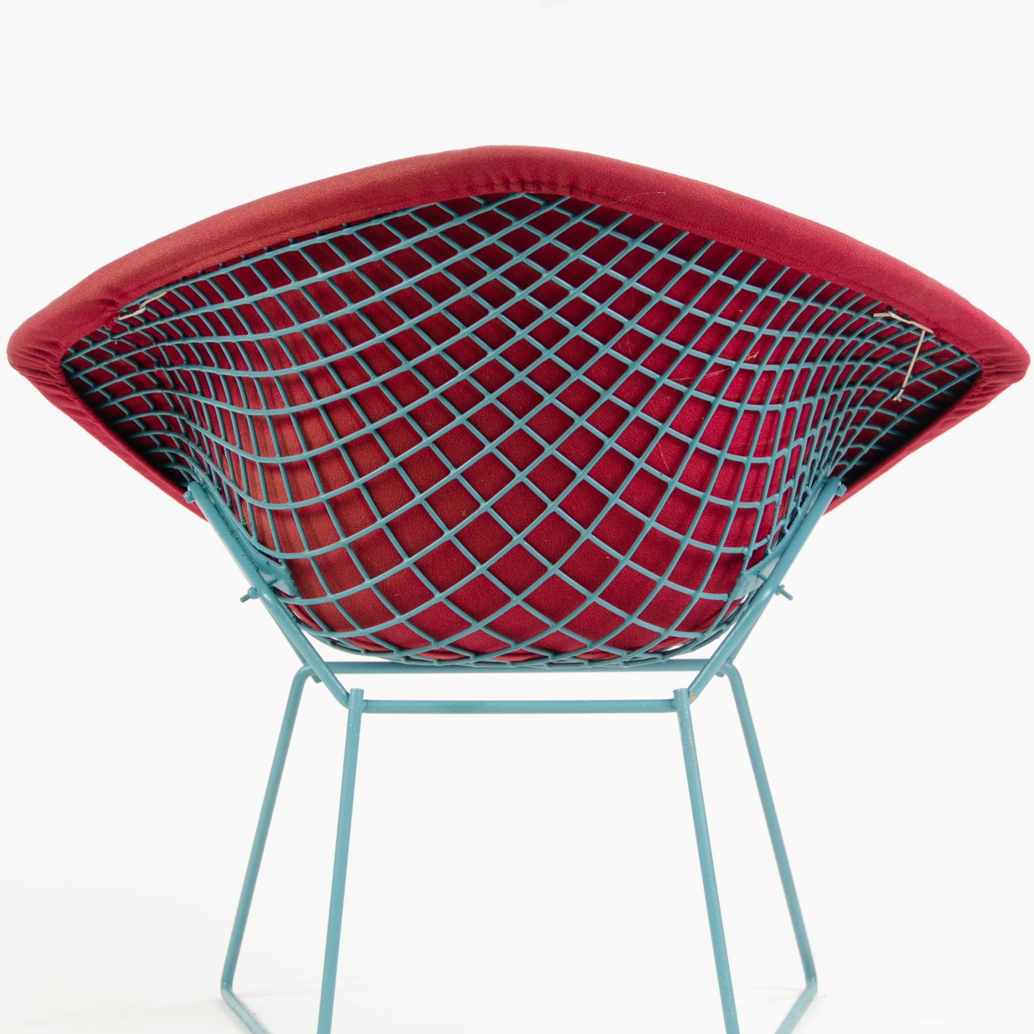 SOLD Knoll International Harry Bertoia Wire Diamond Chair Blue Frame Vintage