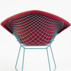 SOLD Knoll International Harry Bertoia Wire Diamond Chair Blue Frame Vintage