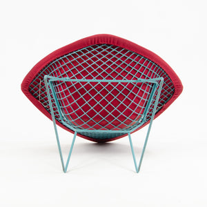 SOLD Knoll International Harry Bertoia Wire Diamond Chair Blue Frame Vintage