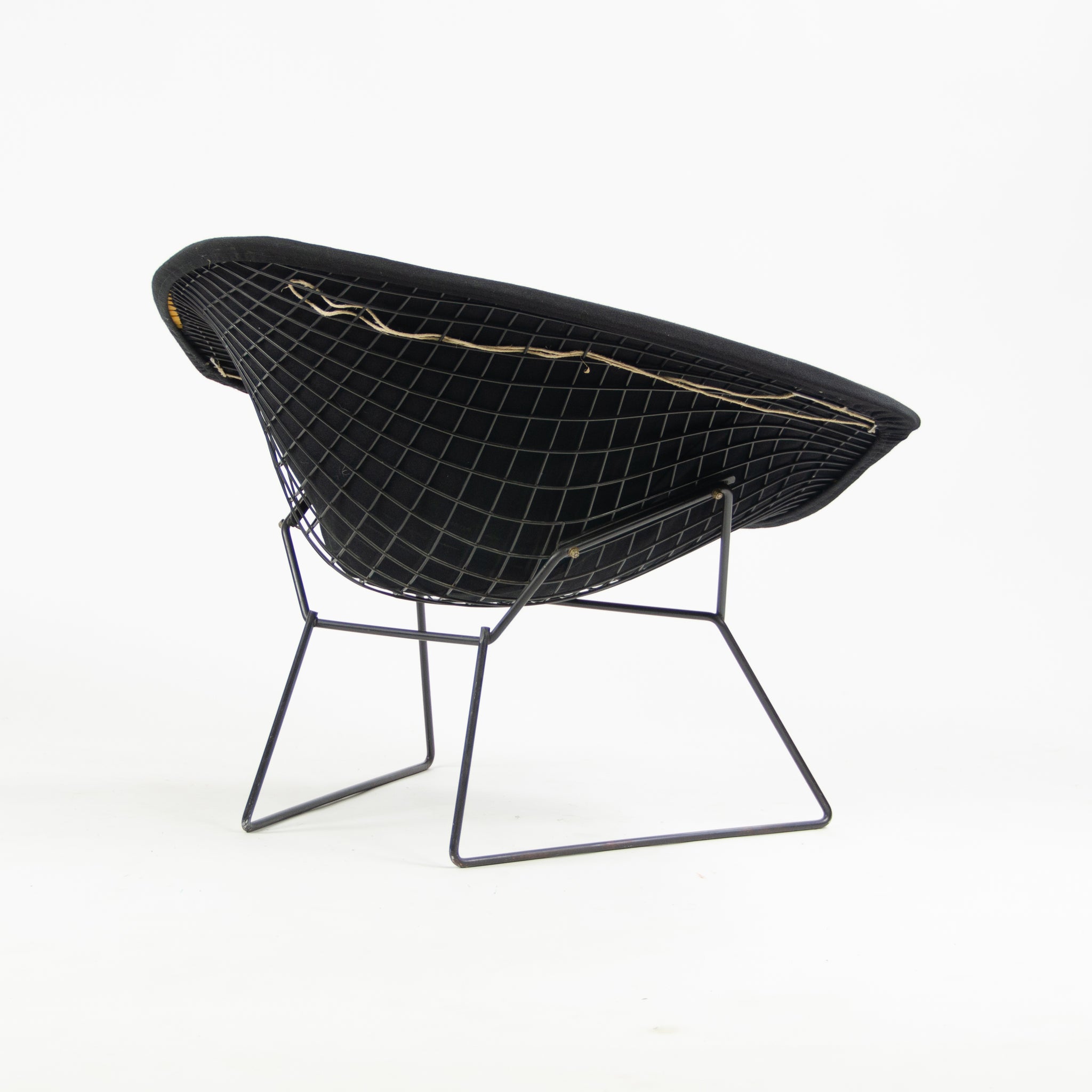 SOLD Knoll International Harry Bertoia Large Wire Diamond Lounge Chair Black Vintage