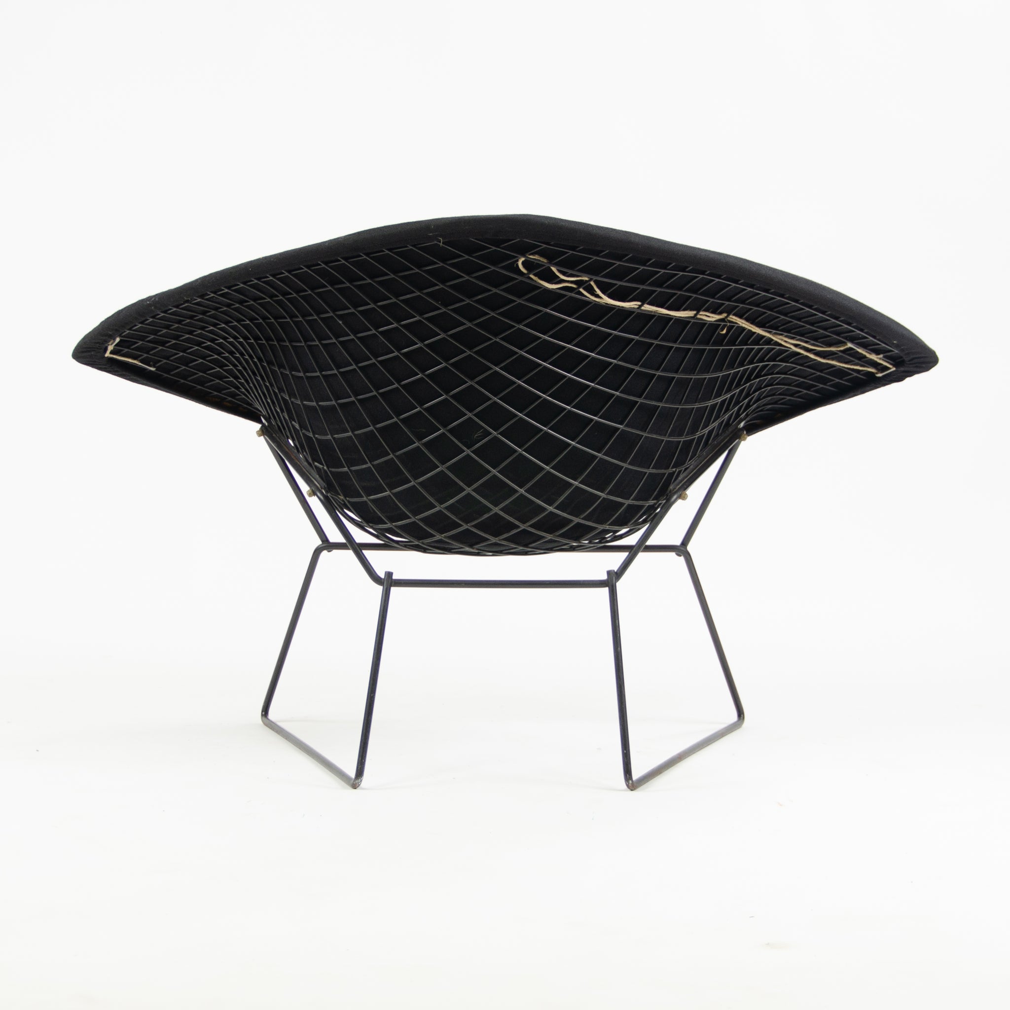 SOLD Knoll International Harry Bertoia Large Wire Diamond Lounge Chair Black Vintage